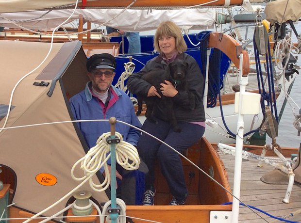 Robert & Amanda Griffiths (& Flint) Aboard Lindy II