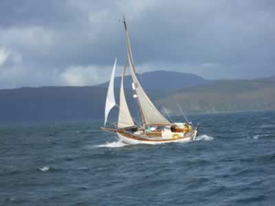 Naiad under sail